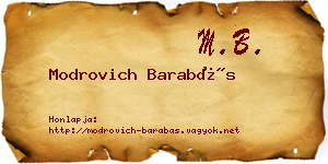 Modrovich Barabás névjegykártya